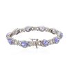 Image 2 : 14KT White Gold 7.90ctw Tanzanite and Diamond Bracelet