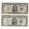 Image 1 : 1953 $5 Silver Certificate Currency Lot of 2