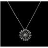 Image 2 : 14KT White Gold 4.70ctw Diamond Pendant With Chain