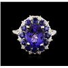 Image 2 : 14KT White Gold 3.54ct Tanzanite, Sapphire and Diamond Ring