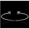 Image 2 : 14KT White Gold 0.17ctw Diamond Bangle Bracelet