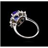 Image 3 : 2.88ct Tanzanite and Diamond Ring - 14KT White Gold