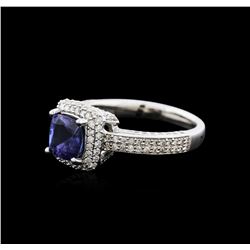 14KT White Gold 1.41ct Tanzanite and Diamond Ring