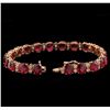 Image 3 : 30.24ctw Ruby and Diamond Bracelet - 14KT Rose Gold