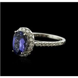 18KT White Gold 1.69ct Tanzanite and Diamond Ring