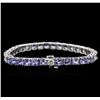 Image 2 : 14KT White Gold 13.13ctw Tanzanite and Diamond Bracelet