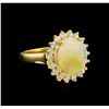 Image 1 : 2.48ct Opal and Diamond Ring - 14KT Yellow Gold