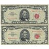 Image 1 : 1963 $5 Red Seal Bill Lot of 2