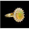 Image 1 : 2.45ct Opal and Diamond Ring - 14KT Yellow Gold