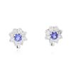Image 1 : 14KT White Gold 1.08ctw Tanzanite and Diamond Earrings