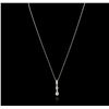 Image 2 : 14KT White Gold 0.56ctw Diamond Pendant With Chain