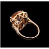 Image 3 : 10.03ct Morganite and Diamond Ring - 14KT Rose Gold