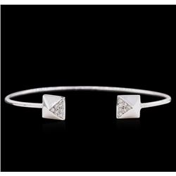 0.14ctw Diamond Bangle Bracelet - 14KT White Gold