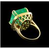 Image 3 : GIA Cert 23.20ct Emerald and Diamond Ring - 14KT Yellow Gold