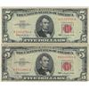 Image 1 : 1963 $5 Red Seal Bill Lot of 2
