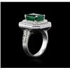 Image 3 : 14KT White Gold 4.09ct Emerald and Diamond Ring