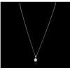 Image 2 : 14KT White Gold 0.42ctw Diamond Pendant With Chain
