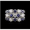 Image 2 : 14KT White Gold 3.08ctw Sapphire and Diamond Ring
