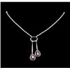 Image 1 : 1.20ctw Ruby and Diamond Necklace - 18KT White Gold