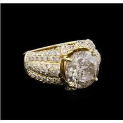 6.66ctw Light Brown Diamond Ring - 14KT Yellow Gold