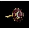 Image 1 : 2.79ctw Ruby and Diamond Ring - 18KT Yellow Gold