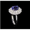Image 4 : 2.40ct Tanzanite and Diamond Ring - 14KT White Gold