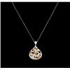 Image 2 : 2.93ctw Diamond Pendant With Chain - 18KT Two-Tone Gold