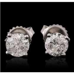 14KT White Gold 1.32ctw Diamond Stud Earrings