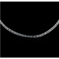 18KT White Gold 5.40ctw Fancy Blue Diamond Necklace