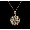 Image 1 : 1.19ctw Diamond Pendant With Chain - 14KT Yellow Gold