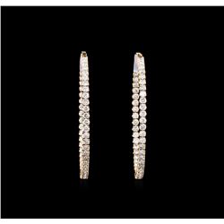 11.03ctw Diamond Hoop Earrings - 18KT Rose Gold