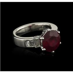 Platinum 4.76ct Ruby and Diamond Ring