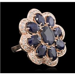 14KT Rose Gold 9.91ctw Sapphire Ring