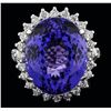 Image 1 : 14KT White Gold 19.12ct Tanzanite and Diamond Ring