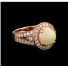 Image 1 : 3.20ct Opal and Diamond Ring - 14KT Rose Gold