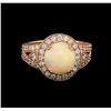 Image 2 : 3.20ct Opal and Diamond Ring - 14KT Rose Gold