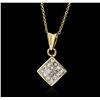 Image 1 : 14KT Yellow Gold 0.50ctw Diamond Pendant With Chain