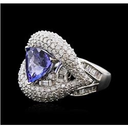 14KT White Gold 1.81ct Tanzanite and Diamond Ring