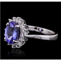 14KT White Gold 2.37ct Tanzanite and Diamond Ring