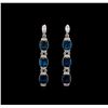 Image 1 : Crayola 21.00ctw Blue Topaz and White Sapphire Earrings - .925 Silver