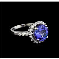 4.34ct Tanzanite and Diamond Ring - 14KT White Gold