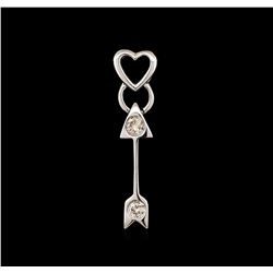 0.10ctw Diamond Heart and Arrow Pendant - 14KT White Gold