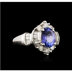 14KT White Gold 1.84ct Tanzanite and Diamond Ring