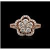 Image 2 : 14KT Rose Gold 1.19ctw Diamond Ring