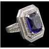 Image 1 : Platinum 15.86ct Tanzanite and Diamond Ring