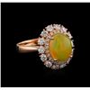 Image 1 : 2.27ct Opal and Diamond Ring - 14KT Rose Gold