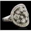 Image 1 : 14KT White Gold 0.81ctw Diamond Ring