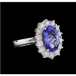 14KT Two-Tone Gold 2.38ct Tanzanite and Diamond Ring