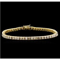 6.30ctw Diamond Tennis Bracelet - 18KT Yellow Gold