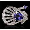 Image 2 : 18KT White Gold 6.20ctw Tanzanite and Diamond Ring